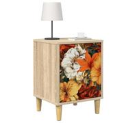 vidaXL Mesa de Noche GENNEP 2 uds. Roble Sonoma 36 x 33 x 50 cm, Muebles Modernos para el Dormitorio, mesita Rectangular con Gran Espacio, cabinetito Compacto en Acabado Roble Sonoma