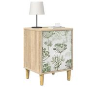vidaXL Mesa de Noche Gotha 2 uds. Roble Sonoma 36 x 33 x 50 cm, Muebles Modernos para el Dormitorio, mesita Rectangular con Gran Espacio, cabinetito Compacto en Acabado Roble Sonoma