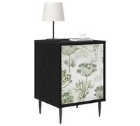 vidaXL Mesa de Noche Gotha Roble Negro 36 x 33 x 51 cm