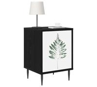 vidaXL Mesa de Noche HANAU 2 uds. Roble Negro 36 x 33 x 51 cm, Muebles de Dormitorio Modernos, mesita Rectangular con Gran Espacio, Mesa de Noche Elegante, Organizador Funcional