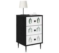 vidaXL Mesa de Noche HANAU 2 uds. Roble Negro 36 x 33 x 61 cm, Dormitorio Moderno, diseño Rectangular con Gran Almacenamiento, mesita Funcional, Armario Elegante, Ideas Decorativas Minimalistas