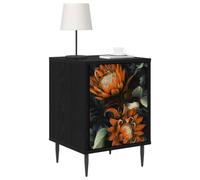 vidaXL Mesa de Noche LOCHEM 2 uds. Roble Negro 36 x 33 x 51 cm, Muebles de Dormitorio Modernos, mesita Rectangular con Gran Espacio, Mesa de Noche Elegante, Organizador Funcional