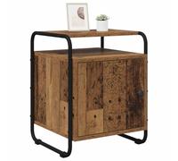 vidaXL Mesa de Noche Madera Envejecida Madera de ingeniería, Almacenamiento para Dormitorio, mesita Rectangular, diseño Moderno, Mesa Funcional, Mueble para organización
