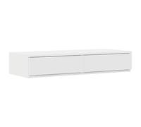 vidaXL Mesita de noche blanca minimalista con dos cajones para organización del dormitorio, almacenamiento compacto para habitaciones dobles y de invitados, fácil de limpiar y mantener, muebles de