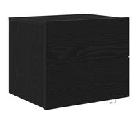 mesa de noche moderna de roble negro vidaXL con 2 cajones, mesita estilosa para almacenamiento en el dormitorio, construcción de madera elaborada, fácil montaje y mantenimiento, muebles pequeños