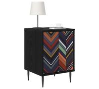 vidaXL Mesa de Noche OMMEN 2 uds. Roble Negro 36 x 33 x 51 cm, Muebles de Dormitorio Modernos, mesita Rectangular con Gran Espacio, Mesa de Noche Elegante, Organizador Funcional