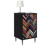 vidaXL Mesa de Noche OMMEN 2 uds. Roble Negro 36 x 33 x 61 cm, Dormitorio Moderno, diseño Rectangular con Gran Almacenamiento, mesita Funcional, Armario Elegante, Ideas Decorativas Minimalistas