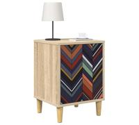 vidaXL Mesa de Noche OMMEN 2 uds. Roble Sonoma 36 x 33 x 50 cm, Muebles Modernos para el Dormitorio, mesita Rectangular con Gran Espacio, cabinetito Compacto en Acabado Roble Sonoma
