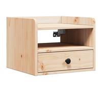 vidaXL Mesa de Noche para Colgar en la Pared, Color Marrón, Hecha de Madera de Pino Sólido. Ideal para Ahorrar Espacio. Medidas: 38 x 36 x 29.5 cm. Tiene 1 Cajón y un Estante. Diseño Tradicional per