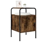 vidaXL Mesa de Noche Roble Ahumado 35 x 36,5 x 56 cm, Mesita de Noche Estilosa, Mueble Rectangular, Compacto, Almacenamiento Amplio, Diseño Moderno