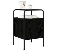vidaXL Mesa de Noche Roble Negro 35 x 36,5 x 56 cm, Mesita de Noche Estilosa, Mueble Rectangular, Compacto, Almacenamiento Amplio, Diseño Moderno
