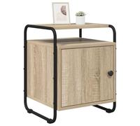 vidaXL Mesa de Noche Roble Sonoma Madera de ingeniería, Almacenamiento para Dormitorio, mesita Rectangular, diseño Moderno, Mesa Funcional, Mueble para organización