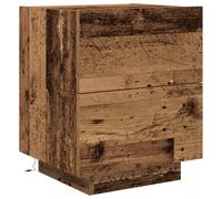 Mesa de Noche Rústica Marrón de vidaXL con Dos Cajones | Mesita de Noche de Madera Natural Estilo Vintage para Dormitorio y Sala de Estar Tamaño Mediano Mueble Decorativo de Almacenamiento