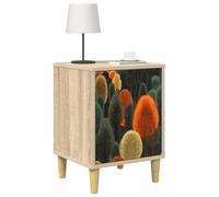 vidaXL Mesa de Noche ZAANDAM 2 uds. Roble Sonoma 36 x 33 x 50 cm, Muebles Modernos para el Dormitorio, mesita Rectangular con Gran Espacio, cabinetito Compacto en Acabado Roble Sonoma