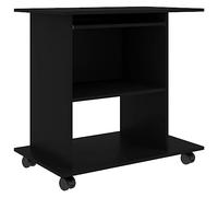 vidaXL Mesa de Ordenador Escritorio de Oficina Muebles Despacho Ejecutivo Estudio Robusto Estable Simple Madera Contrachapada Negro 80x50x75 cm
