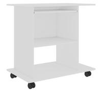 vidaXL Mesa de Ordenador Escritorio de Oficina Muebles Despacho Ejecutivo Estudio Robusto Estable Simple Madera Contrachapada Blanco 80x5075 cm