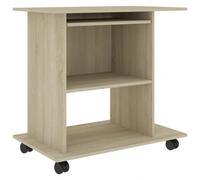 vidaXL Mesa de ordenador madera contrachapada color roble 80x50x75 cm