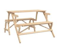 vidaXL Mesa de Picnic Bancos 2 en 1 Convertible Madera Maciza Abeto, Banco de Picnic, Banco de Picnic de jardín, Mesa de Camping