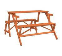 vidaXL Mesa de Picnic Bancos 2 en 1 Convertible Madera Maciza Abeto, Banco de Picnic, Banco de Picnic de jardín, Mesa de Camping
