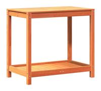 vidaXL Mesa de Plantación y Estante, Banco de Trabajo, Estación para Macetas, Almacenamiento para Jardín Patio Terraza, Madera Maciza Marrón