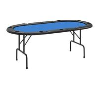 vidaXL Mesa de póquer Plegable para 10 Jugadores Azul 207x106x76 cm, Mesa de Poker, Tablero de Poker, Mesa de póquer de Casino, Tablero de póquer