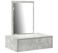 vidaXL Mesa de tocador Colgante de Pared Gris hormigón 60x40x70 cm