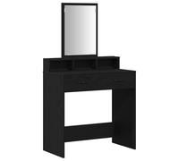vidaXL Mesa de tocador con almacenamiento y espejo, acabado de roble negro, tablero DM y cristal, 79 x 41 x 140 cm, ideal para dormitorio