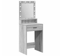 vidaXL Mesa de Tocador Elegante de 50x41x135cm con Espejo y Luces LED en Gris Sonoma para Aseo de Dormitorio, Maquillaje, Vestidor, Unidad de Almacenamiento