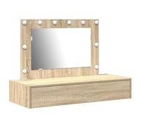 vidaXL Mesa tocador Colgante de Pared con Luces LED Roble Sonoma
