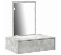 vidaXL Mesa de tocador Colgante de Pared Gris hormigón 60x40x70 cm
