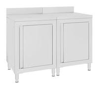 vidaXL Mesa de Trabajo Comercial Mueble Equipo Armario de Almacenamiento Restaurante Fregadero de Cocina Profesional Acero Inoxidable 120x60x96 cm