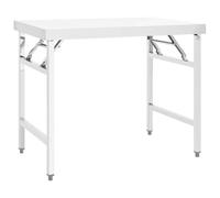vidaXL Mesa de Trabajo Plegable para Cocina Banco Comida Hostelería Restaurantes Comedores Reuniones Familiares Colegios Acero 100x60x80 cm