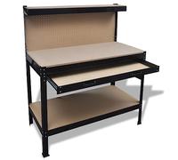 vidaXL Mesa de Trabajo Tablero de Clavijas Cajón Banco de Taller Herramientas