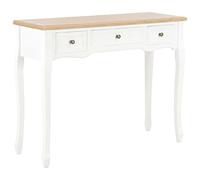 Mesa consola tocador con 3 cajones blancos