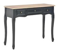 vidaXL Mesa Entrada Recibidor Consola 3 Cajones Madera MDF Mesita Auxiliar Pasillo Vestíbulo Comedor Teléfono Llaves Mueble Aparador Tocador Negro