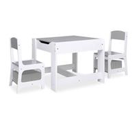 vidaXL Mesa infantil con 2 sillas MDF blanco