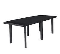 vidaXL Mesa Jardín Plástico Gris Antracita 210x96x72cm Mesilla Mueble Auxiliar