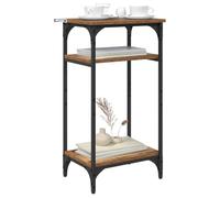 vidaXL Mesa Lateral con Estante Madera Envejecida 40 x 30 x 75 cm, Mesa Lateral Ajustable para Sala, Estilo Industrial, decoración Moderna, Almacenamiento Duradero
