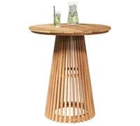 vidaXL Mesa Lateral Marrón 70 x 70 x 75 cm Madera de Teca Maciza, Mesa Moderna para Exterior, Resistente y Minimalista, Mueble de jardín, decoración Redonda para balcón