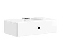 vidaXL Mesa Lateral Montada en la Pared Brillante 59 x 34,5 x 17 cm, Mesa Lateral Elegante, Unidad de Almacenamiento Moderna, Diseño Rectangular, Muebles Versátiles para el Hogar