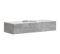 vidaXL Mesa Lateral Montada en la Pared Gris Hormigón, Decoración Moderna para la Sala, Mesa Lateral Rectangular, Soluciones de Almacenamiento para Muebles Compactos