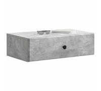 vidaXL Mesa Lateral Montada en la Pared Gris Hormigón, Mesa Lateral Elegante, Unidad de Almacenamiento Moderna, Diseño Rectangular, Muebles Versátiles para el Hogar