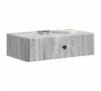 vidaXL Mesa Lateral Montada en la Pared Gris Sonoma 59 x 34,5 x 17 cm, Mesa Lateral Elegante, Unidad de Almacenamiento Moderna, Diseño Rectangular, Muebles Versátiles para el Hogar