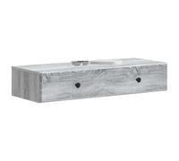 vidaXL Mesa Lateral Montada en la Pared Gris Sonoma, Mesa Lateral Elegante, Unidad de Almacenamiento Moderna, Diseño Rectangular, Muebles Versátiles para el Hogar