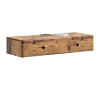 vidaXL Mesa Lateral Montada en la Pared Madera Envejecida, Mesa Lateral Elegante, Unidad de Almacenamiento Moderna, Diseño Rectangular, Muebles Versátiles para el Hogar