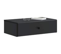 vidaXL Mesa Lateral Montada en la Pared Negro 59 x 34,5 x 17 cm, Mesa Lateral Elegante, Unidad de Almacenamiento Moderna, Diseño Rectangular, Muebles Versátiles para el Hogar