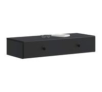 vidaXL Mesa Lateral Montada en la Pared Negro 87,5 x 34,5 x 17 cm, Mesa Lateral Elegante, Unidad de Almacenamiento Moderna, Diseño Rectangular, Muebles Versátiles para el Hogar