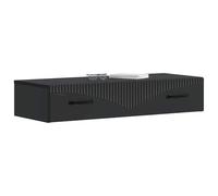 vidaXL Mesa Lateral Montada en la Pared Negro 87,5 x 34,5 x 17 cm, Sala Moderna, Mesa Pared Rectangular, Solución Chic de Almacenaje, Mueble Funcional y Ahorra Espacio