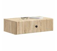 vidaXL Mesa Lateral Montada en la Pared Roble Sonoma 59 x 34,5 x 17 cm, Mesa Lateral Elegante, Unidad de Almacenamiento Moderna, Diseño Rectangular, Muebles Versátiles para el Hogar