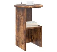 vidaXL Mesa Lateral Roble Ahumado Ø 39,5 x 55 cm Madera de Ingeniería, Mesa Auxiliar Moderna para Sala, compacta y Funcional, Ideal para Decorar tu Dormitorio